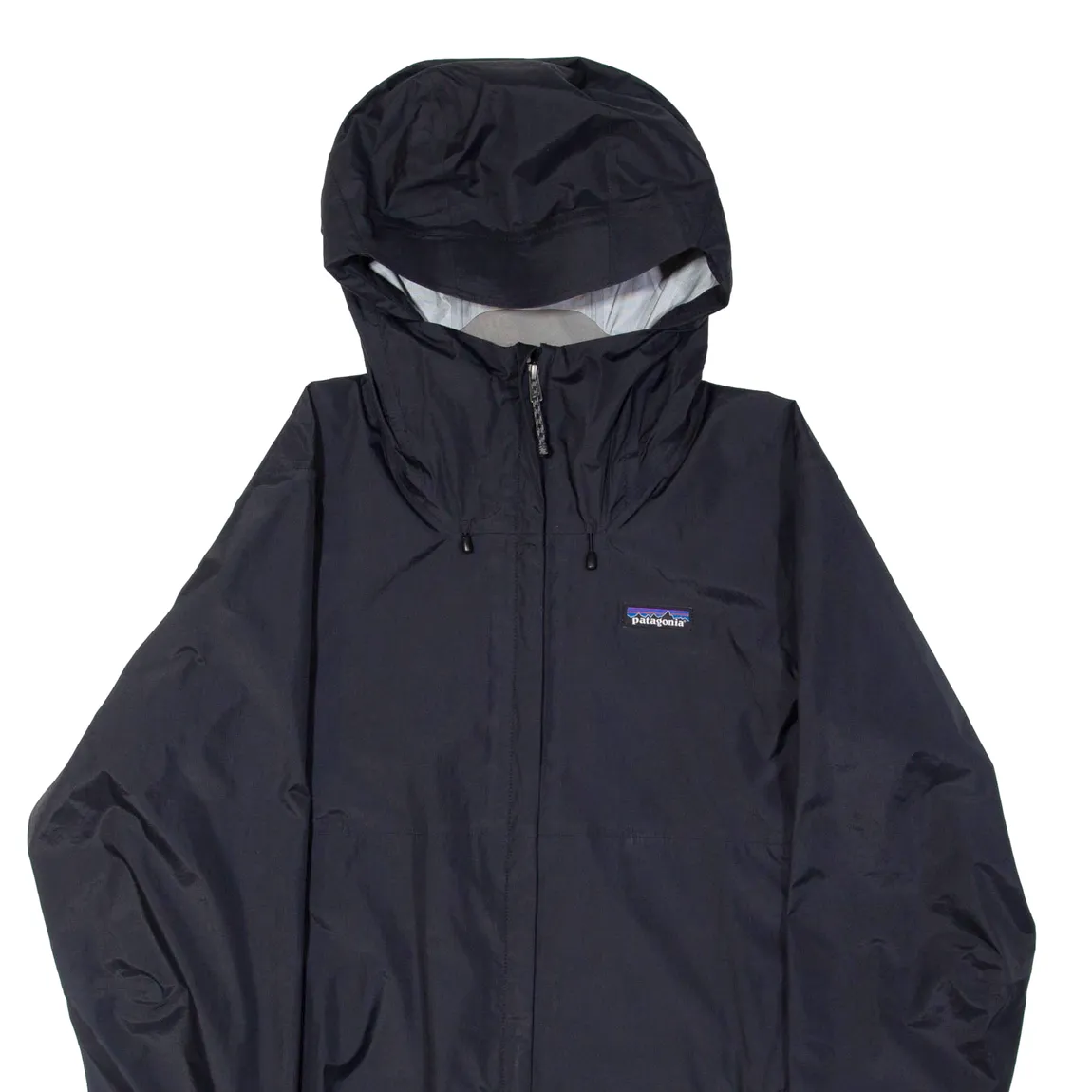 PATAGONIA Mens Rain Jacket Black Nylon Hooded M