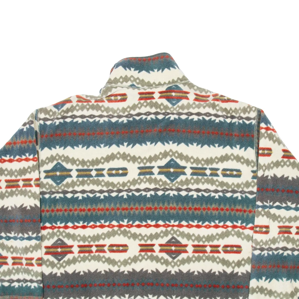 PATAGONIA Womens Patterned Fleece White Fair Isle 1/4 Zip L