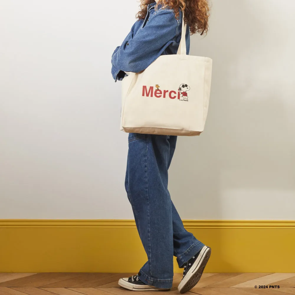    Peanuts x Merci - Cotton Tote Bag Merci - Ecru