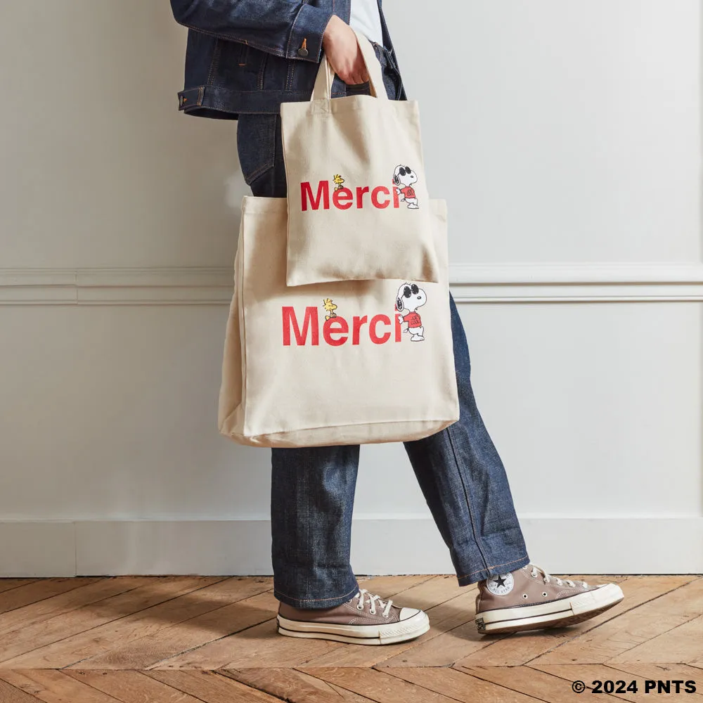    Peanuts x Merci - Cotton Tote Bag Merci - Ecru