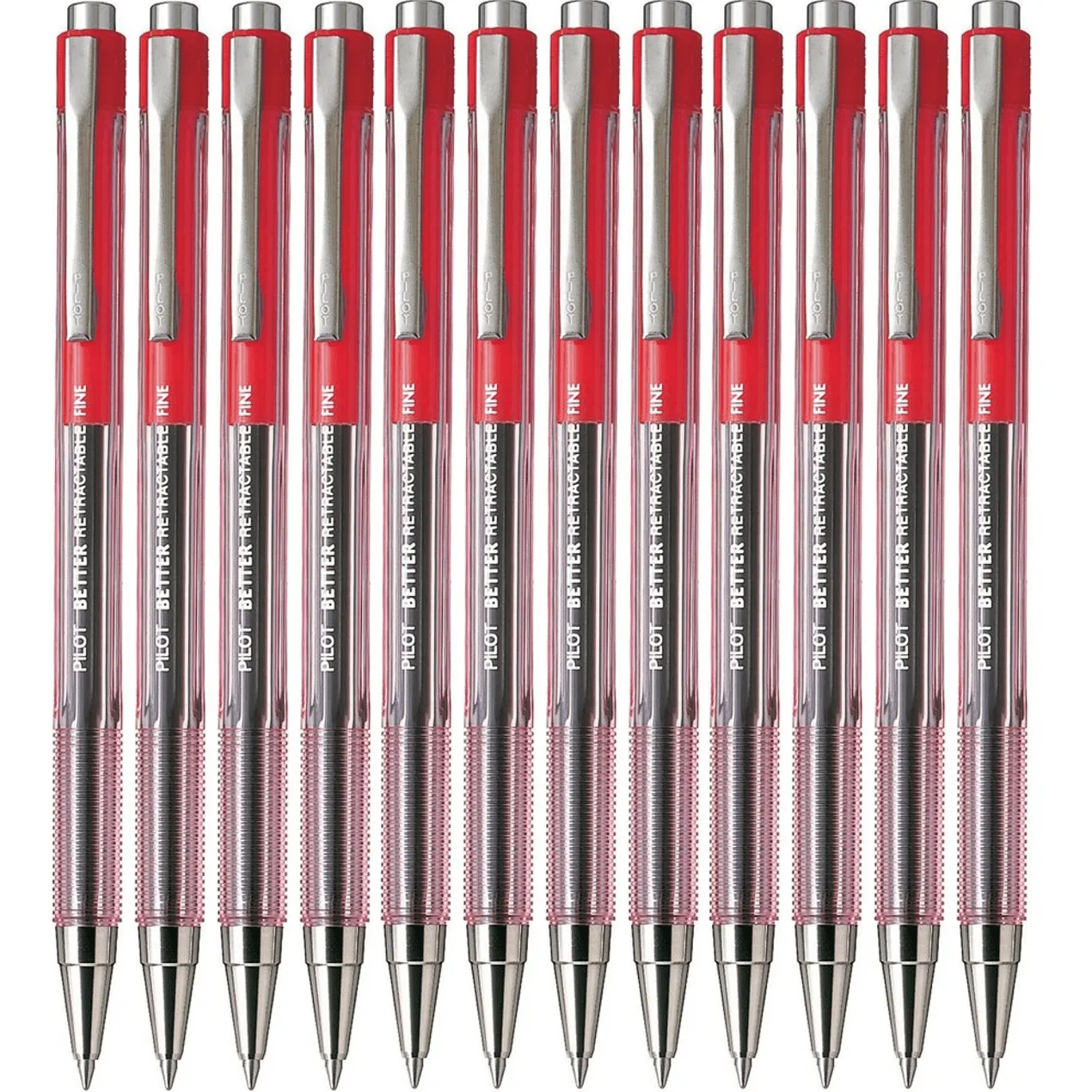 Pilot Better Retractable BP-145 Ballpoint Pen 0.7mm Fine Red Box 12