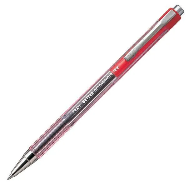 Pilot Better Retractable BP-145 Ballpoint Pen 0.7mm Fine Red Box 12