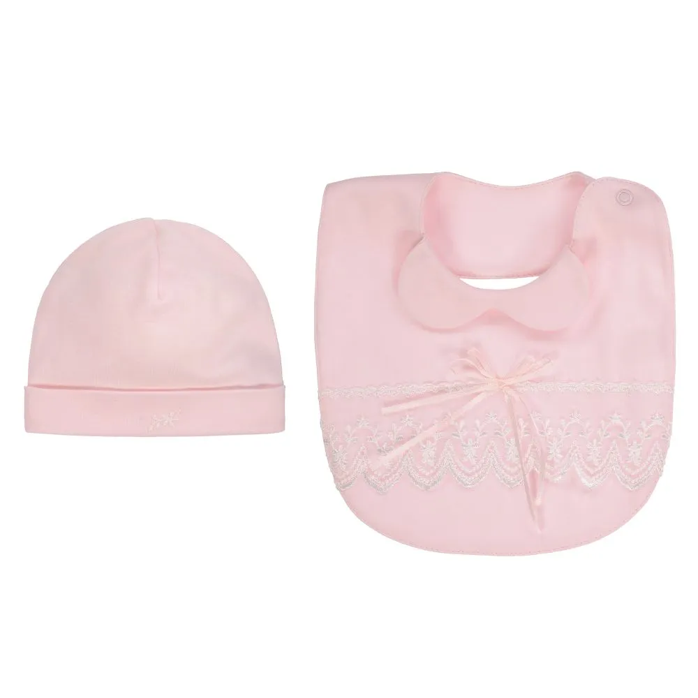 Pink Hat & Bib Gift Set