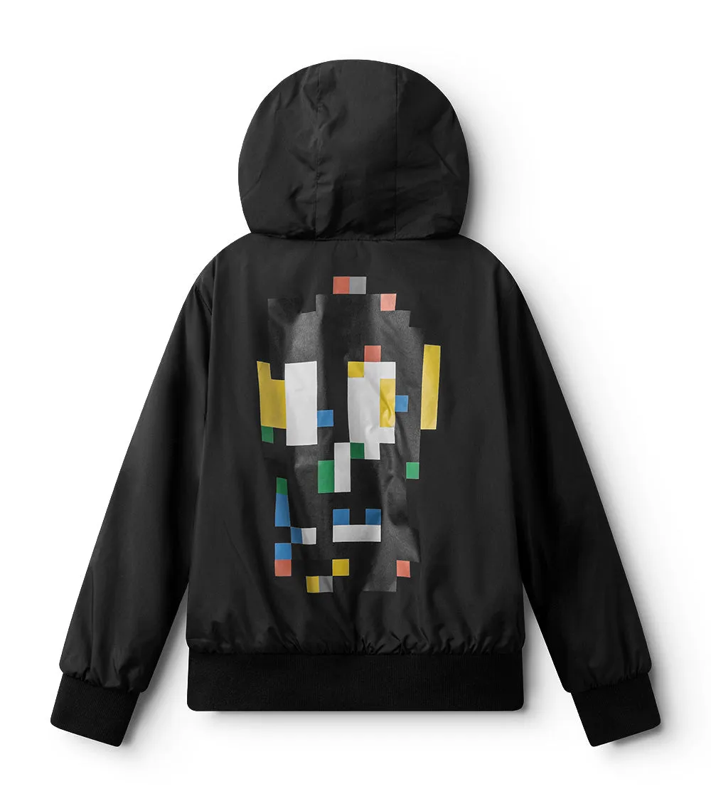 pixel nylon bomber