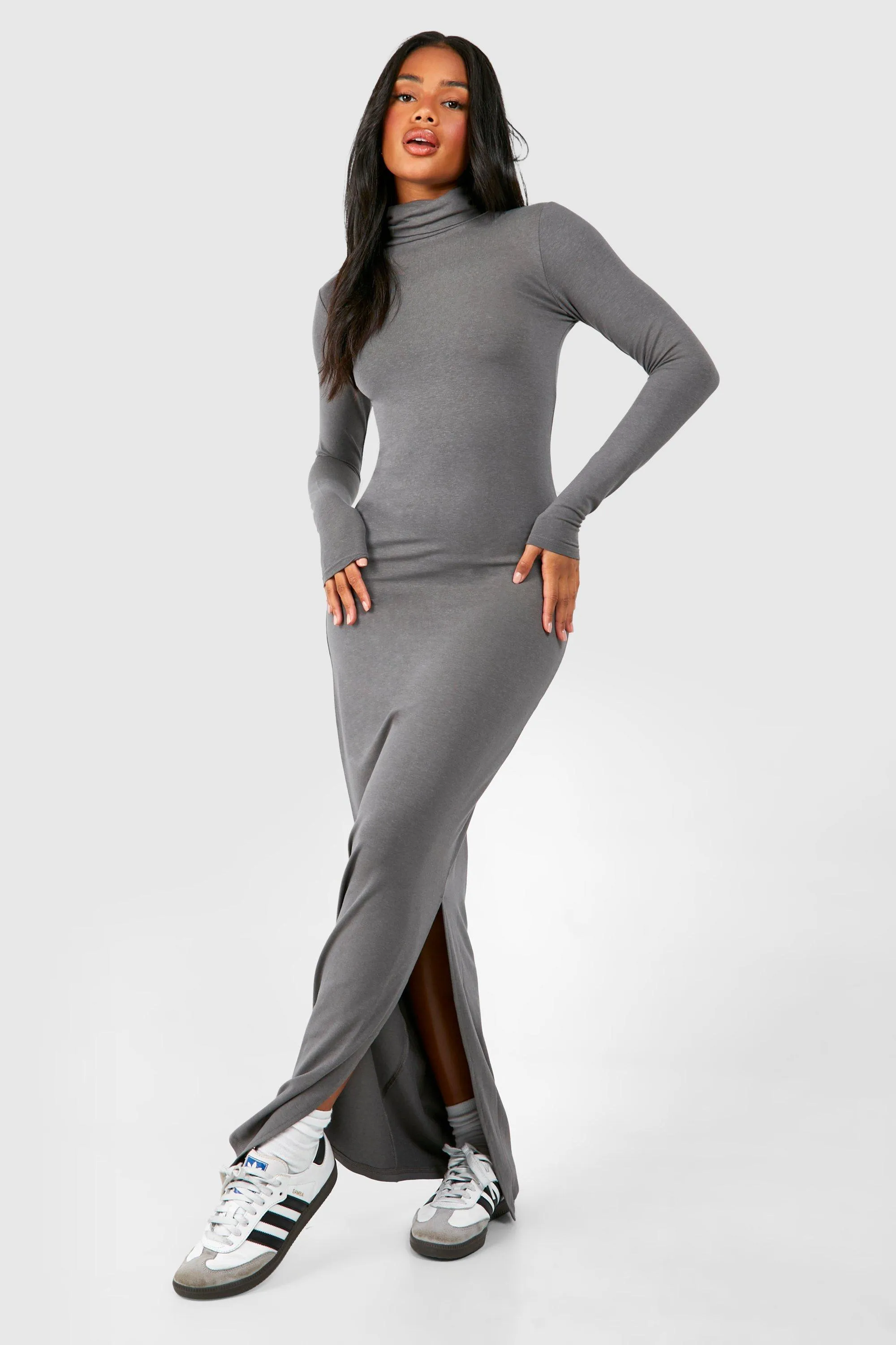 Premium Super Soft Turtleneck Bodycon Maxi Dress