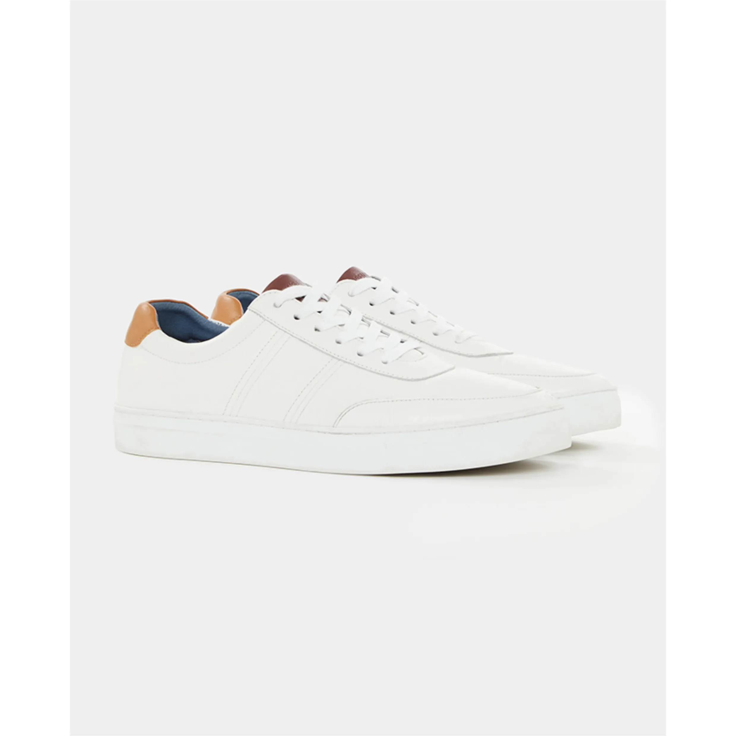 Remus Leather Casual Trainers Dion 02196 White