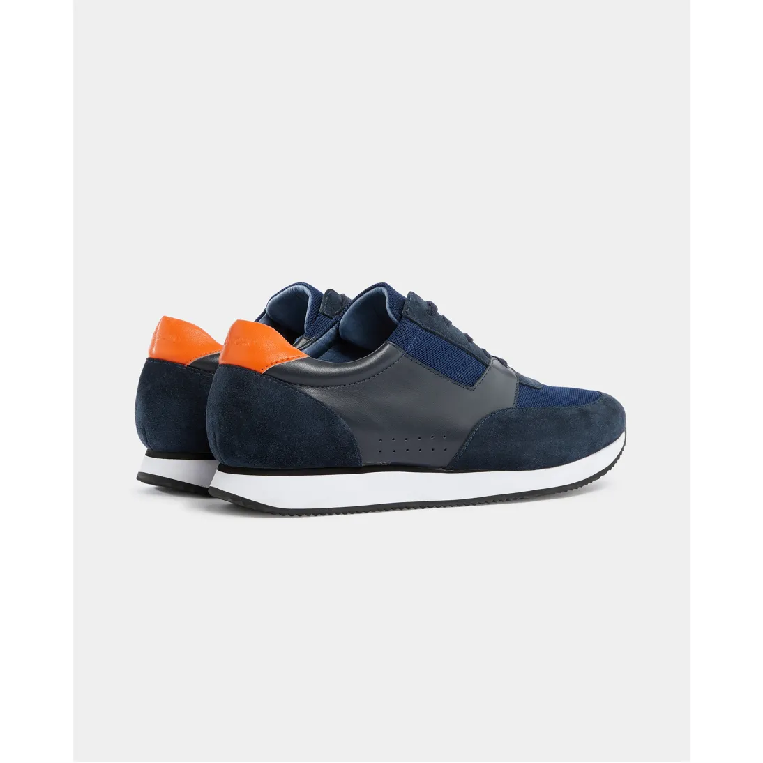 Remus Uomo BRUNO Navy Leather and Suede Men's Trainers