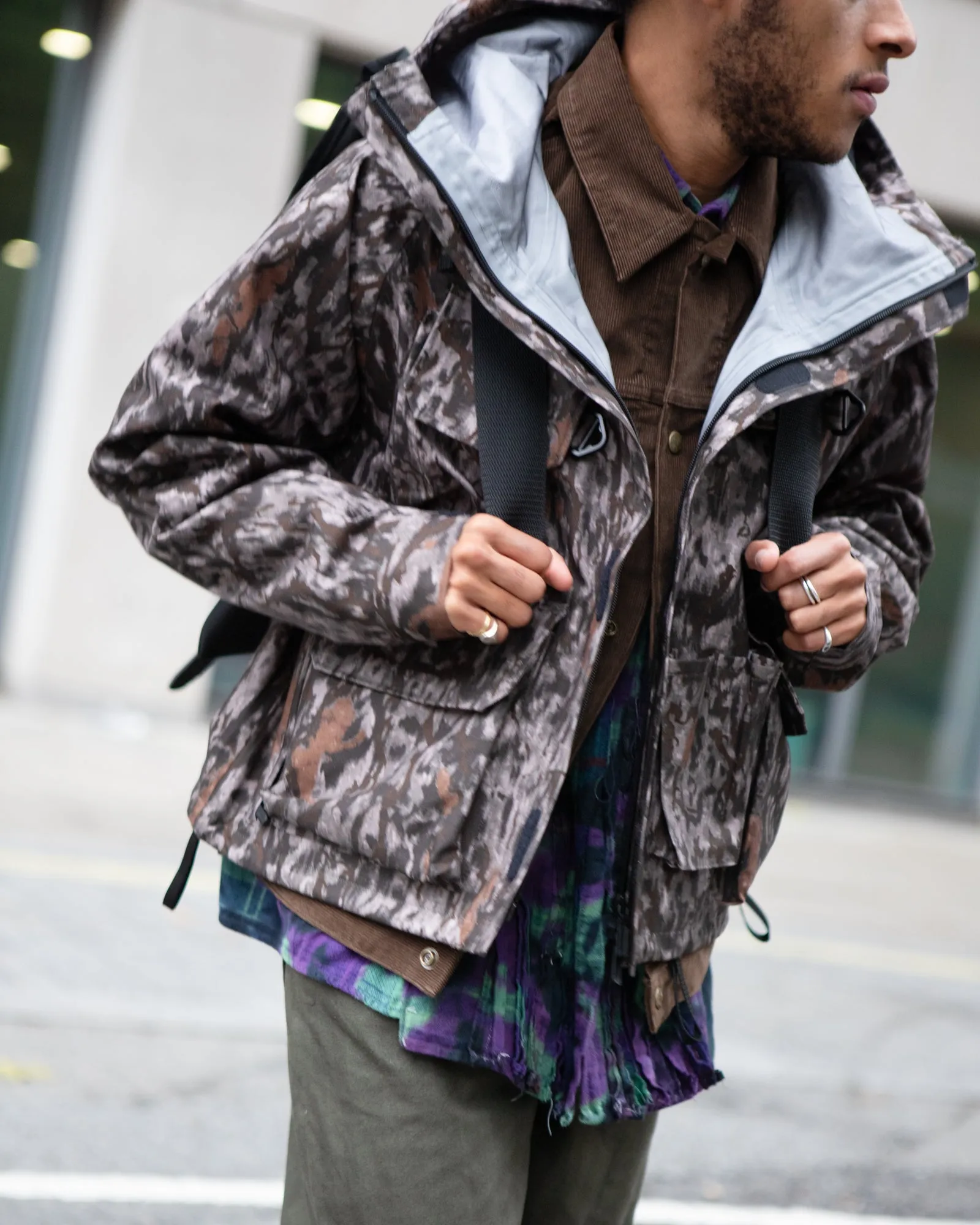 River Trek Jacket –Horn Camo 3-Layer Ripstop