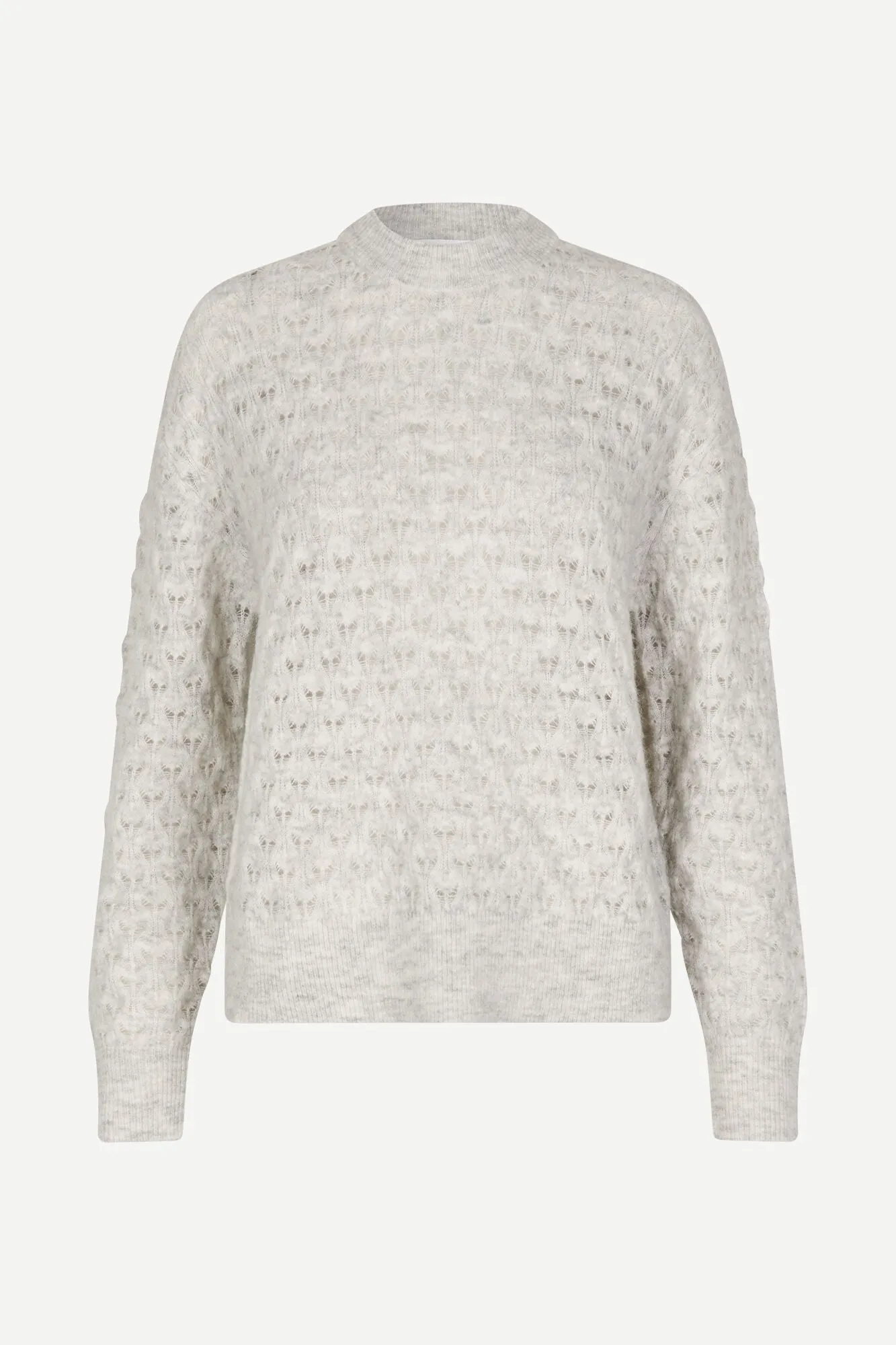 Sacs of Ashbourne   Samsoe Samsoe Saanour Pointelle Sweater White Melange