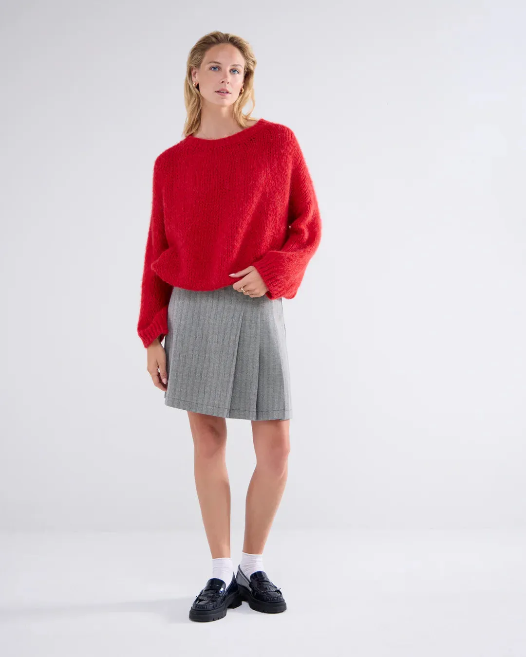 Sacs of Ashbourne   Summum Alpaca Blend Sweater Red