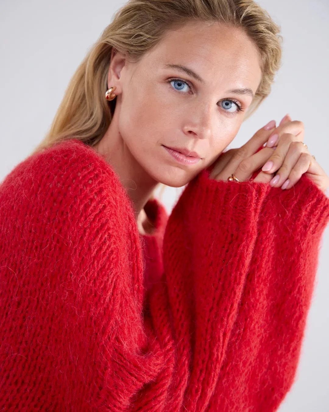 Sacs of Ashbourne   Summum Alpaca Blend Sweater Red