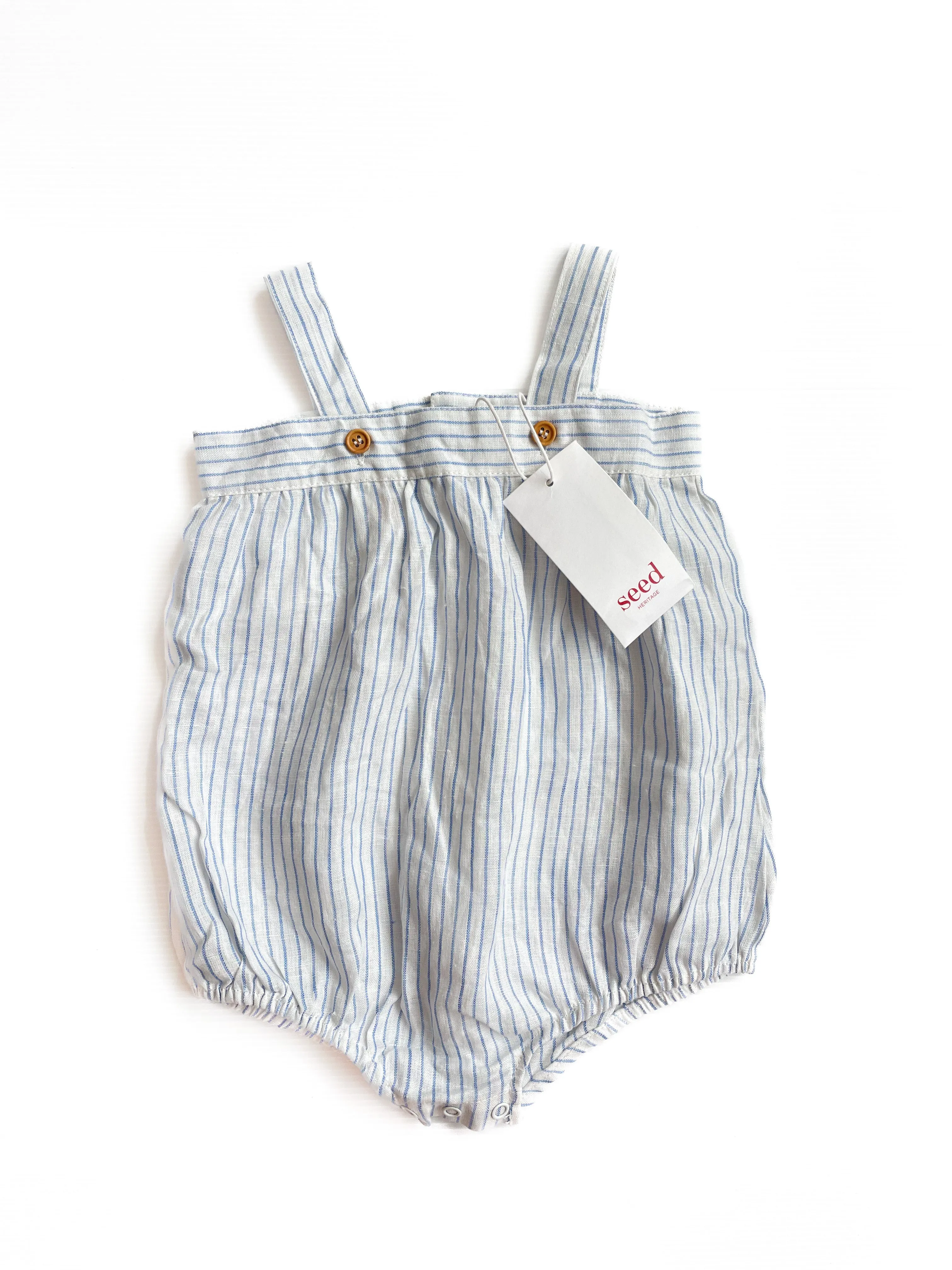 Seed linen romper NEW (3-6M)