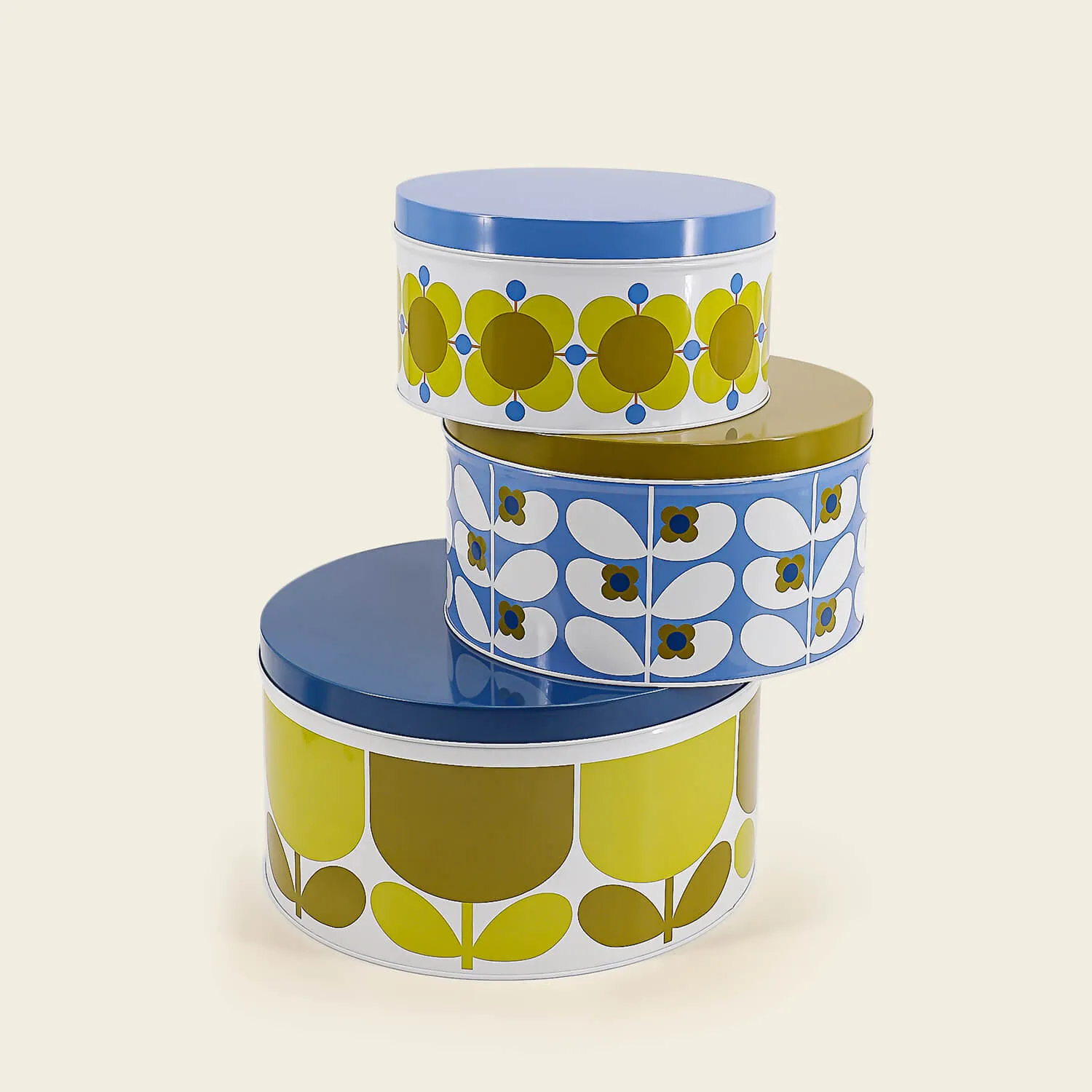 Set of 3 Nesting Cake Tins - Blue & Green