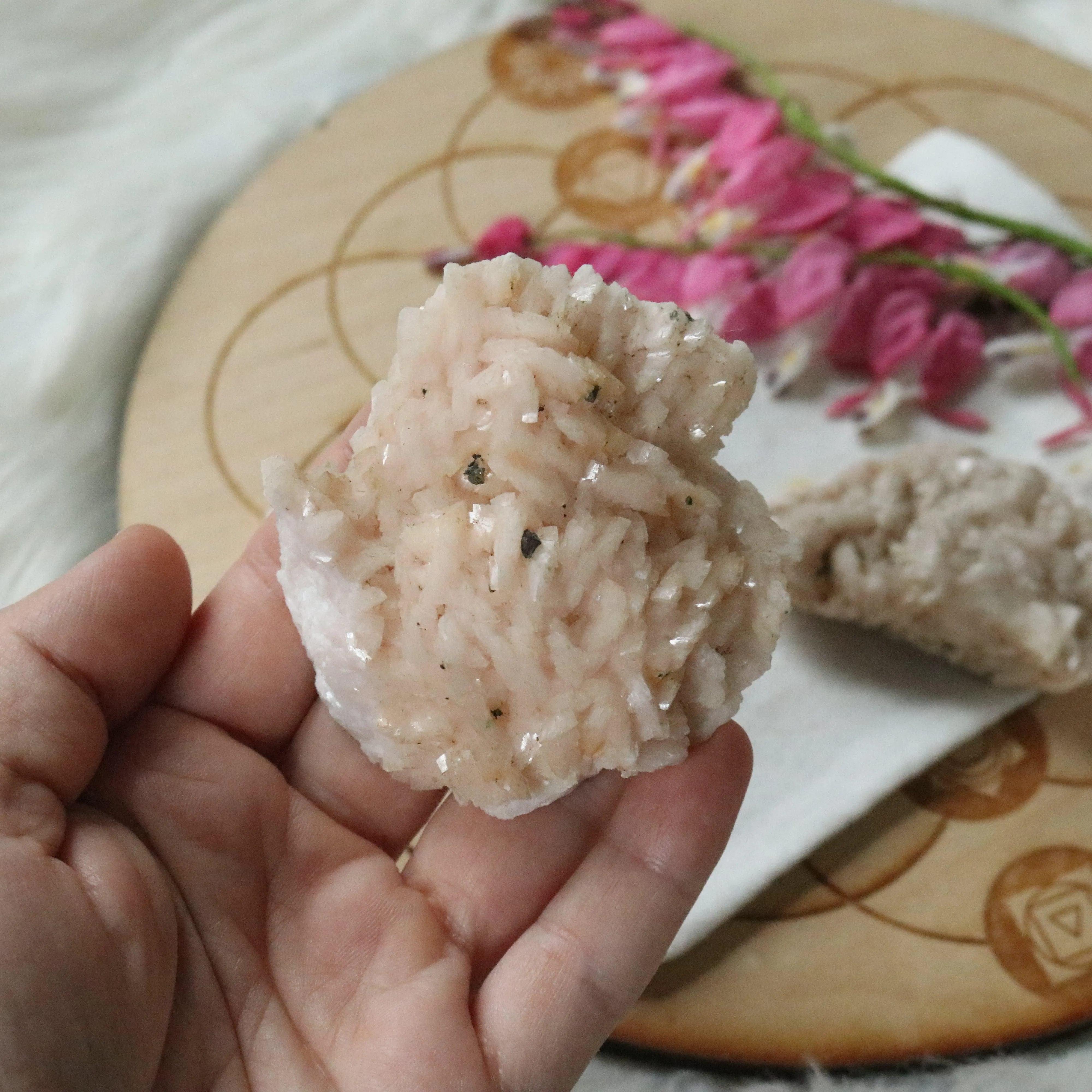 Set of Two ~ Pink Dolomite Specimen with inclusions~ Chakra Balancing Stone