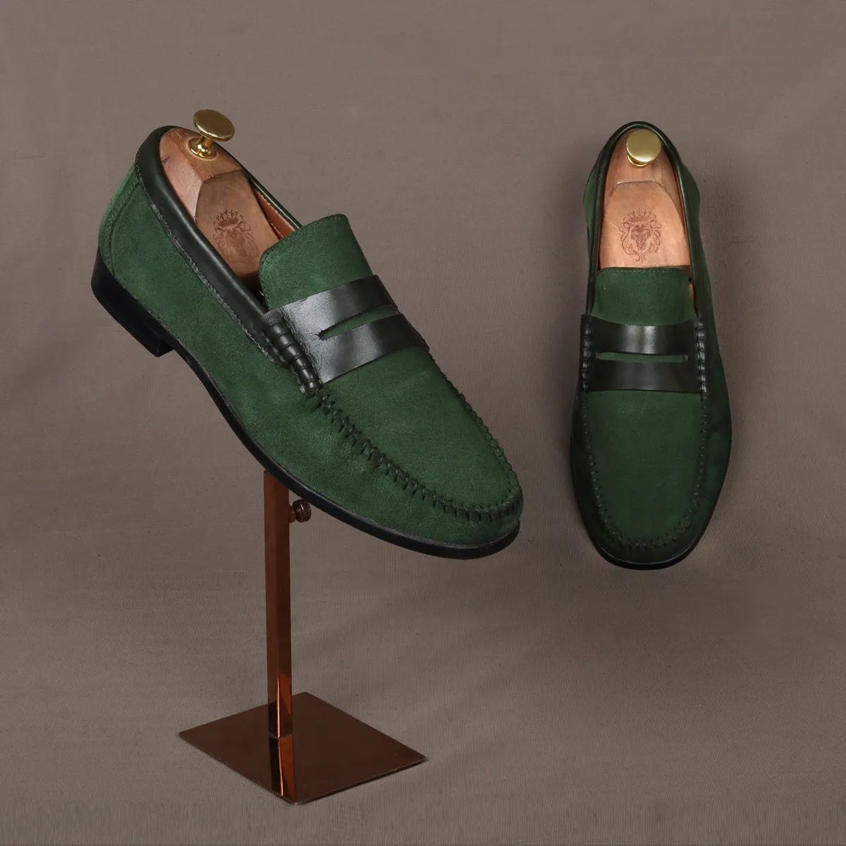 Silhouette Green Loafers Suede Leather