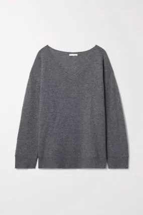 SKIN PAULA Cashmere V-Neck Sweater in Graphite 