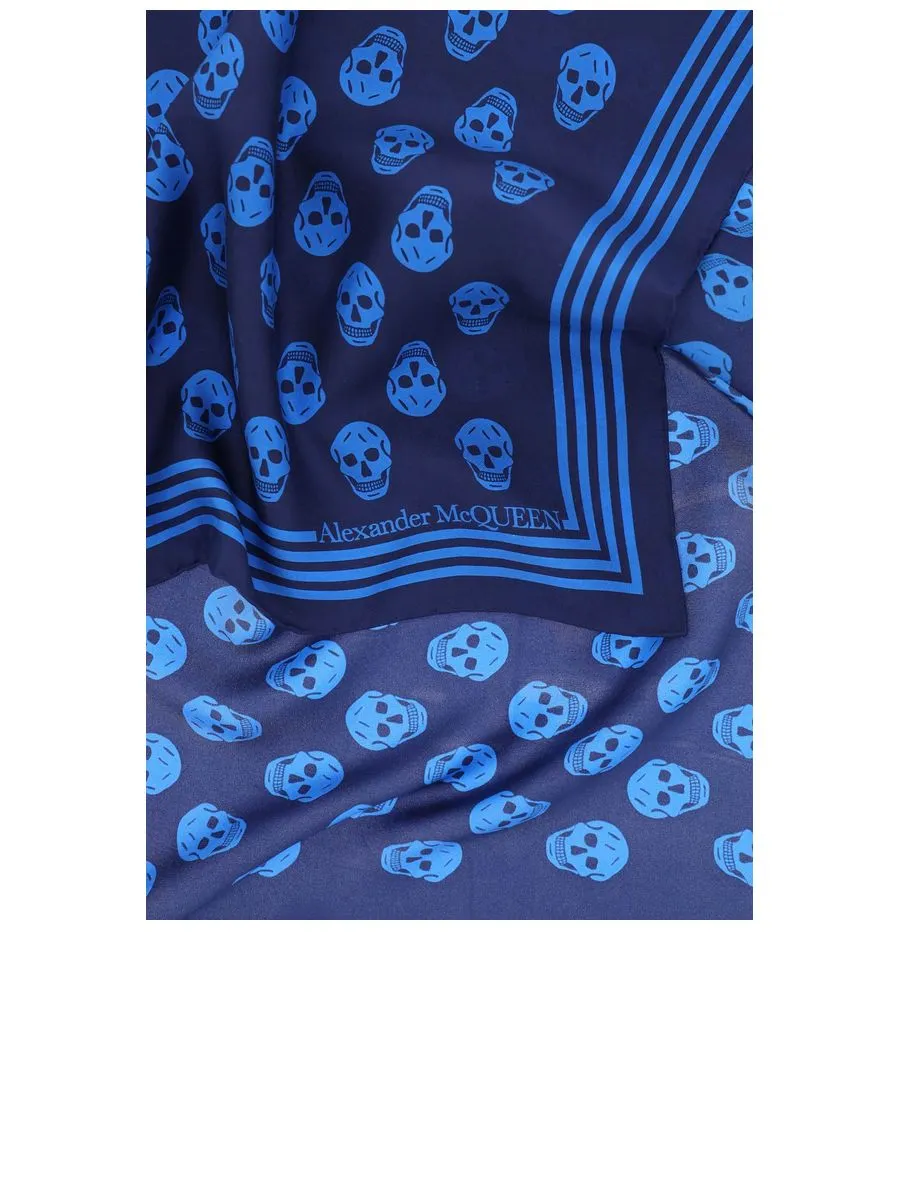 Skull Print Silk Scarf