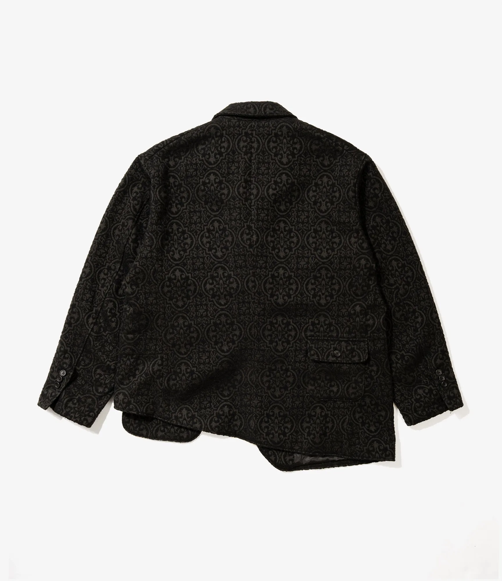 Slanted Jacket – Black Crest Flocked Jacquard