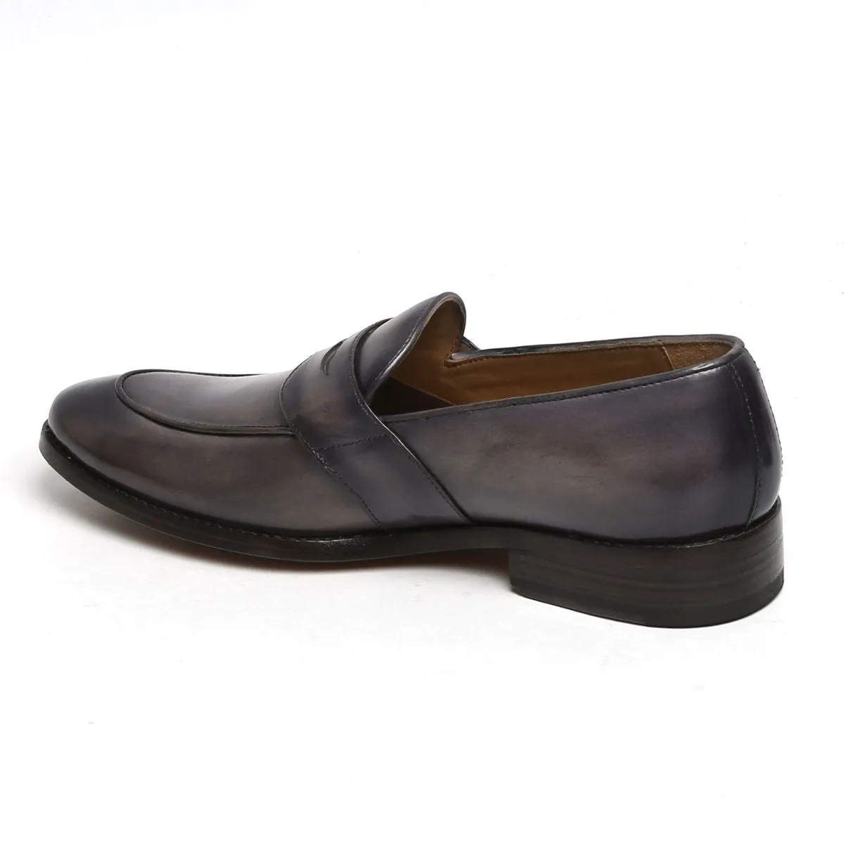 Smokey Grey Rounded Toe Loafers