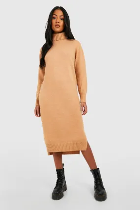 Tall Turtleneck Knitted Maxi Dress