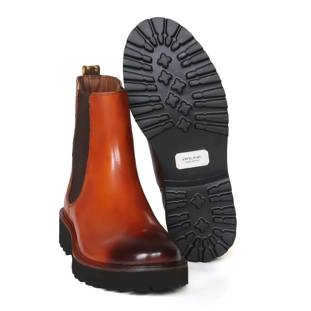 Tan Brush-off Leather Boots in Light Weight By Brune & Bareskin