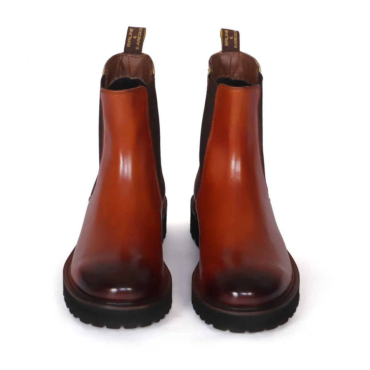 Tan Brush-off Leather Boots in Light Weight By Brune & Bareskin