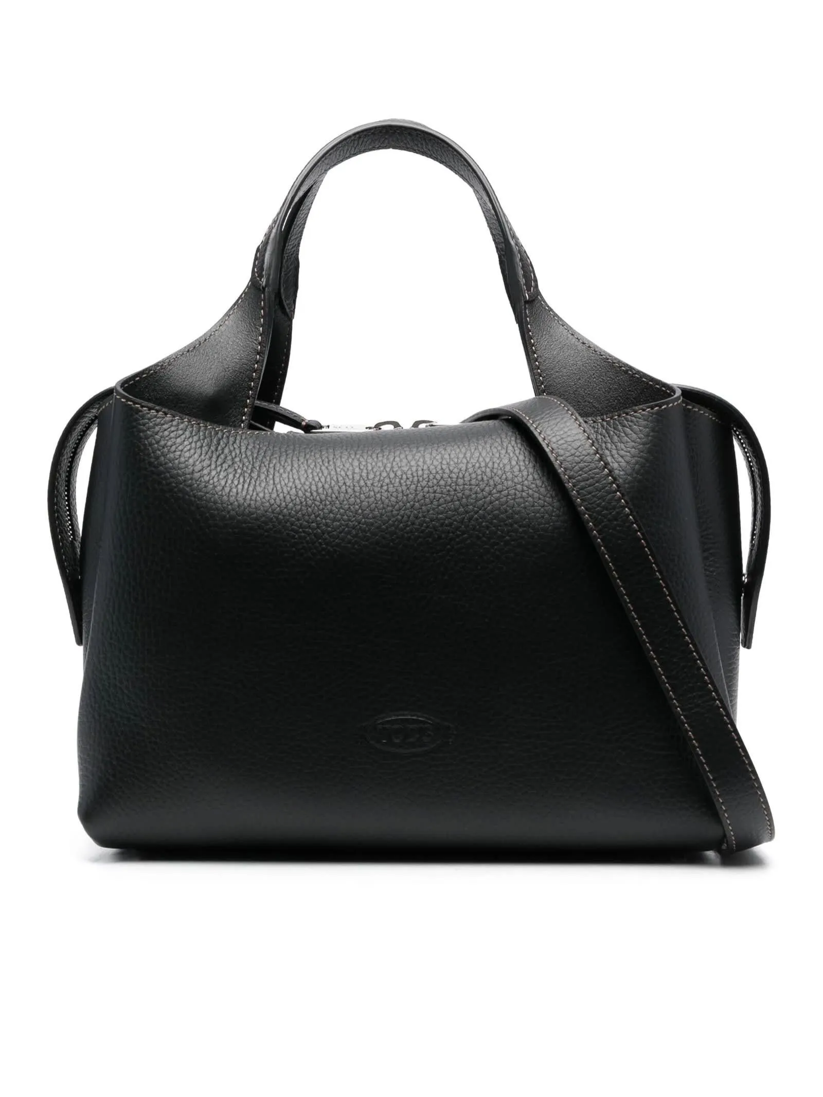 Tod's Black Medium Boston Leather Tote Bag