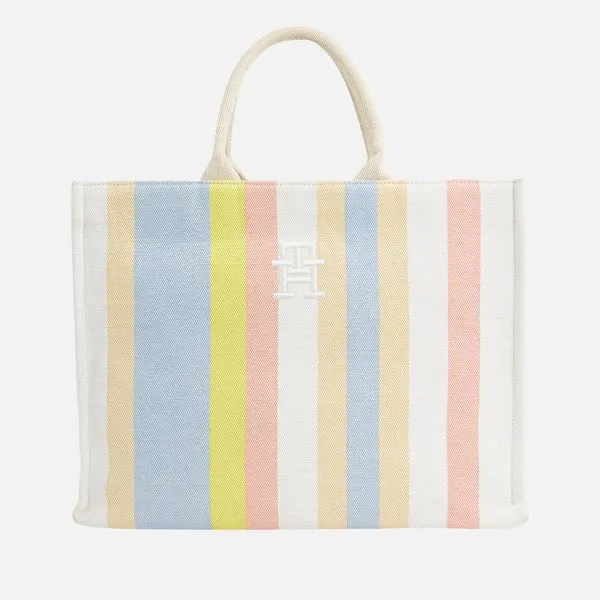 Tommy Hilfiger Beach Striped Cotton-Blend Tote Bag