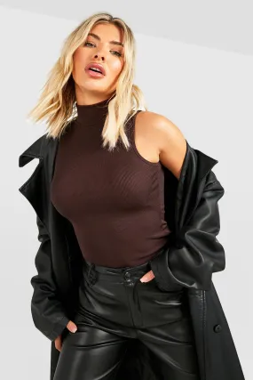 Turtleneck Sleeveless Rib Knit Top