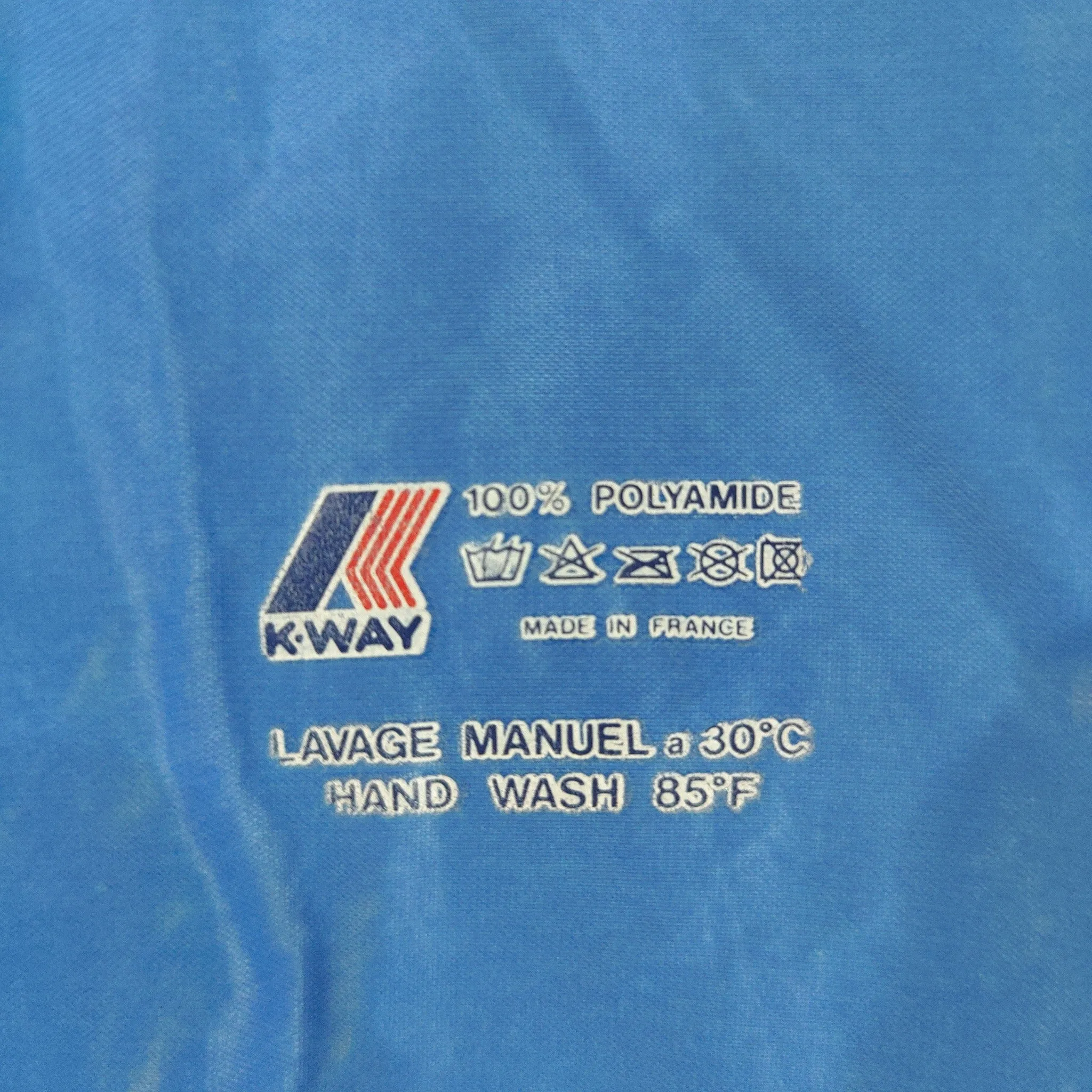 Vintage blue K-Way rain jacket