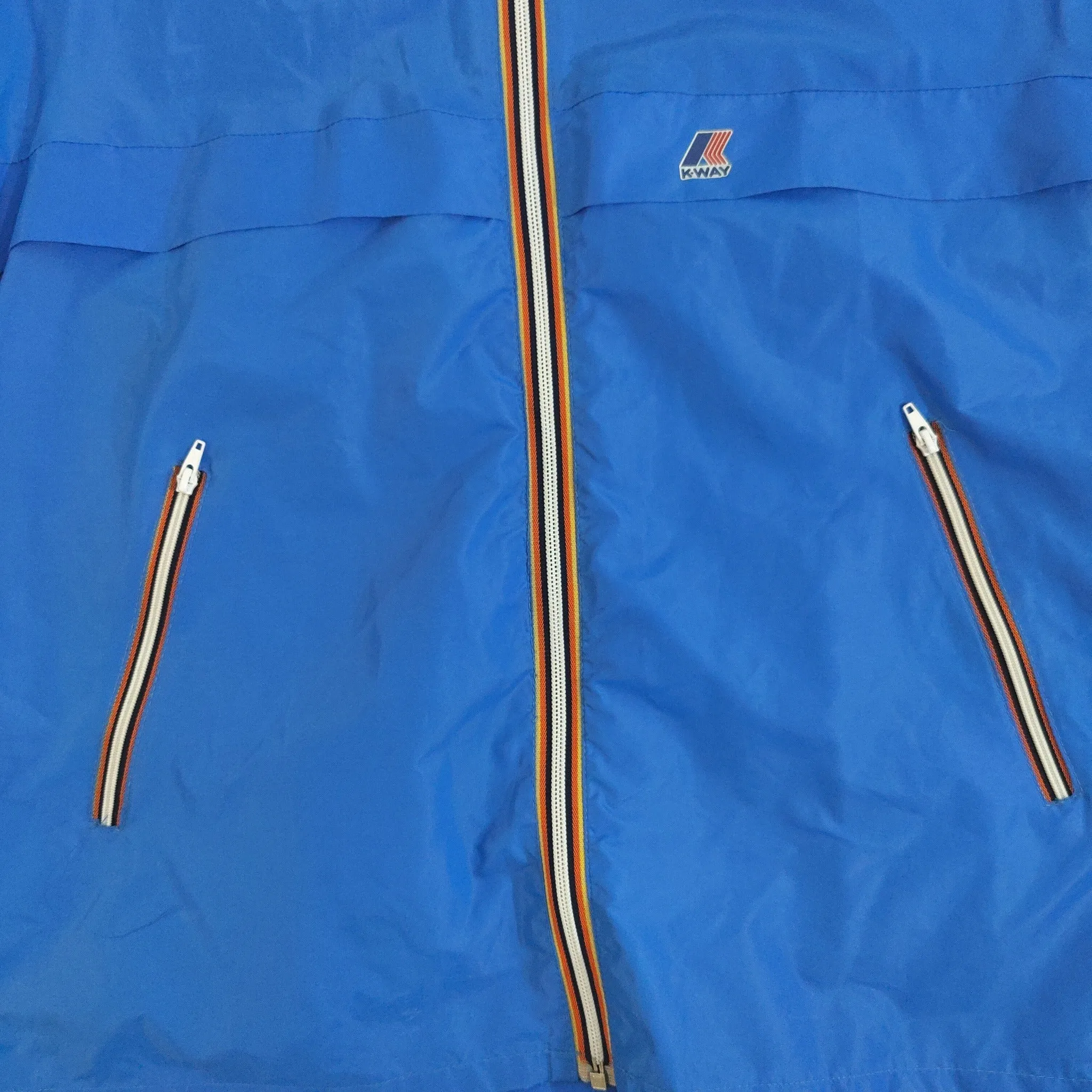 Vintage blue K-Way rain jacket