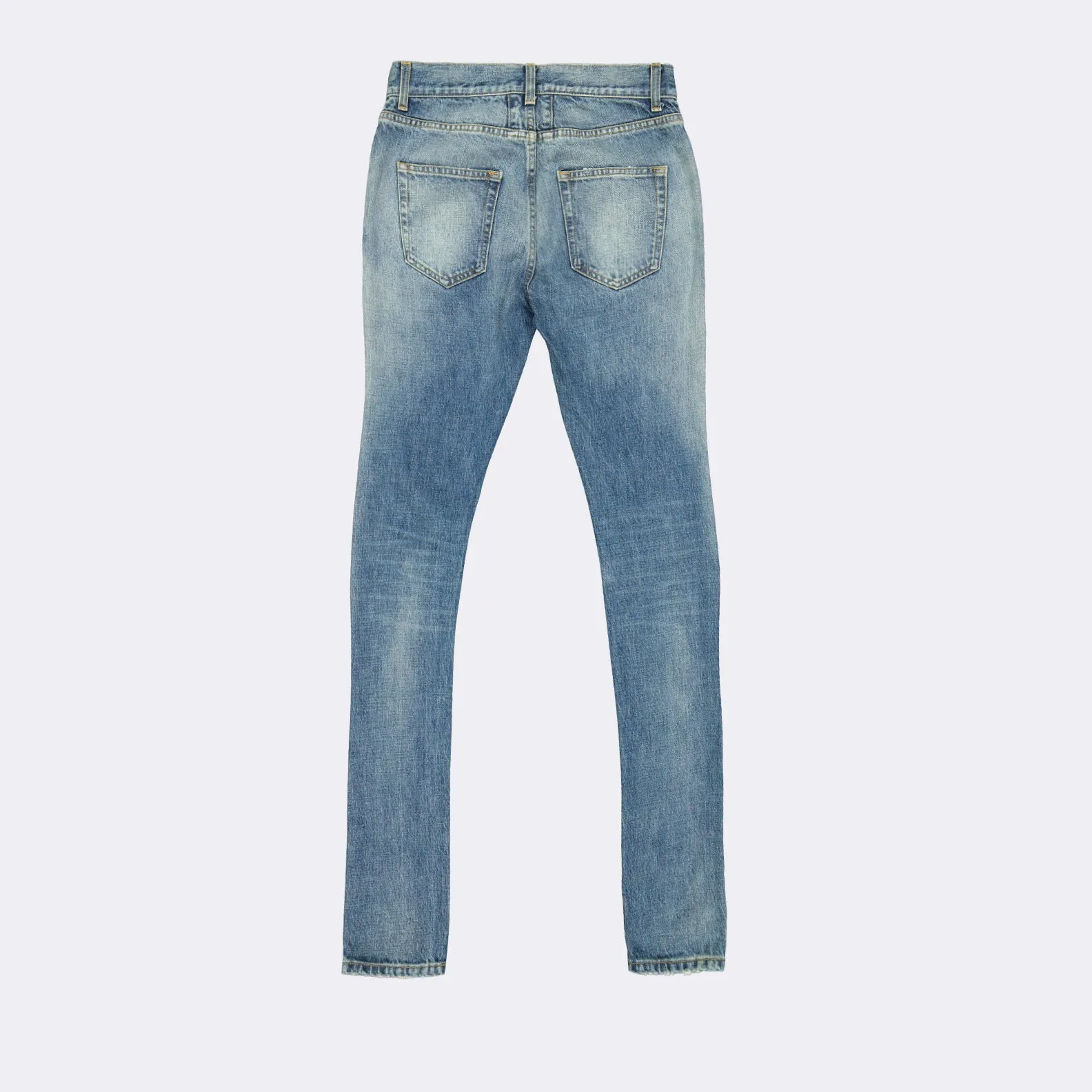 Washed straight-leg jeans