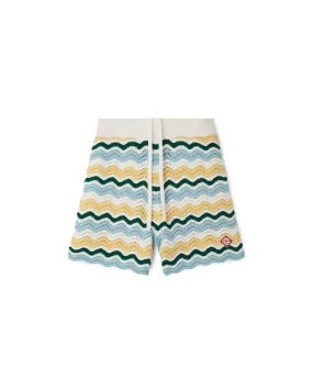 --Wavy Boucle Shorts-