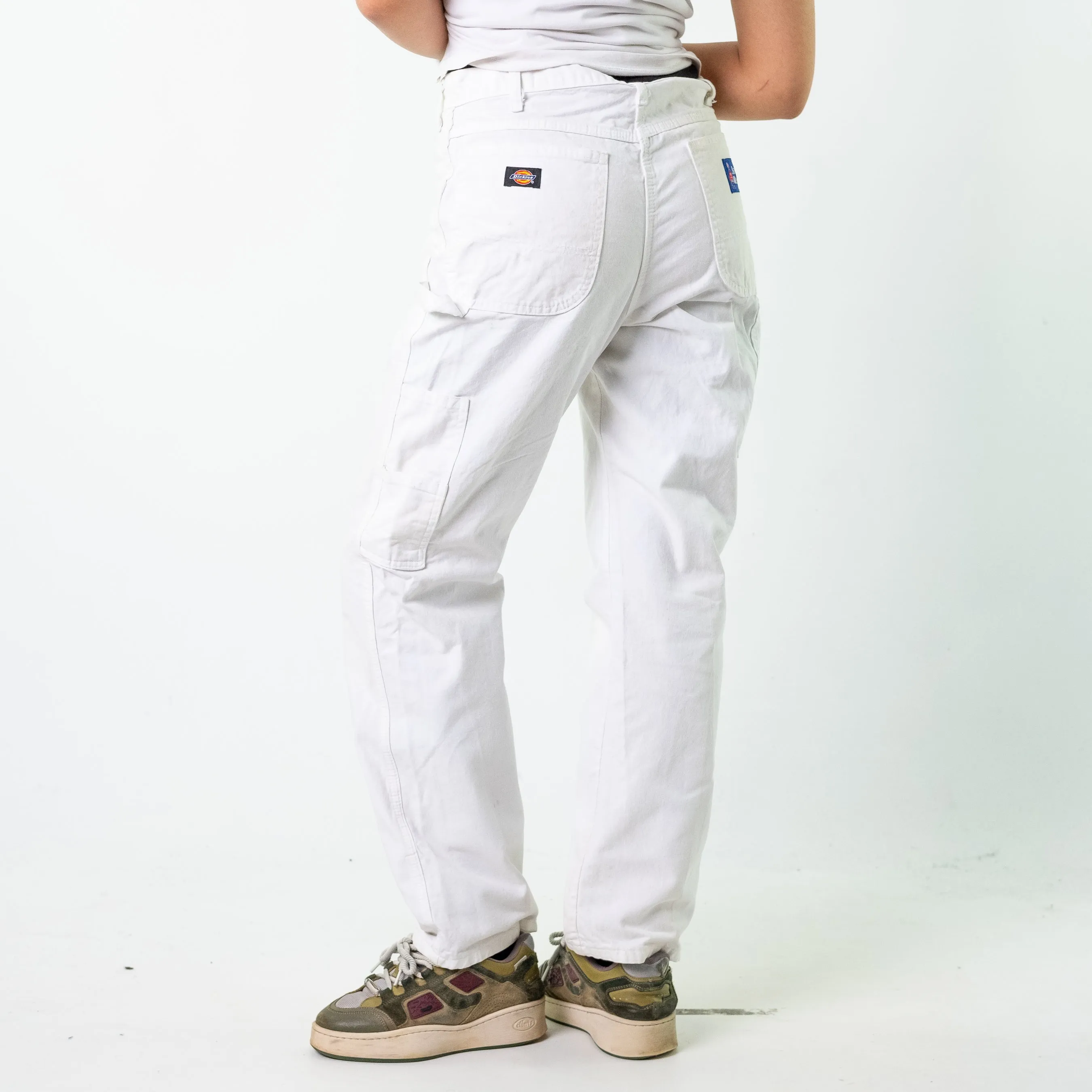 White 90s Dickies  Cargo Skater Trousers Pants Jeans (34x32)