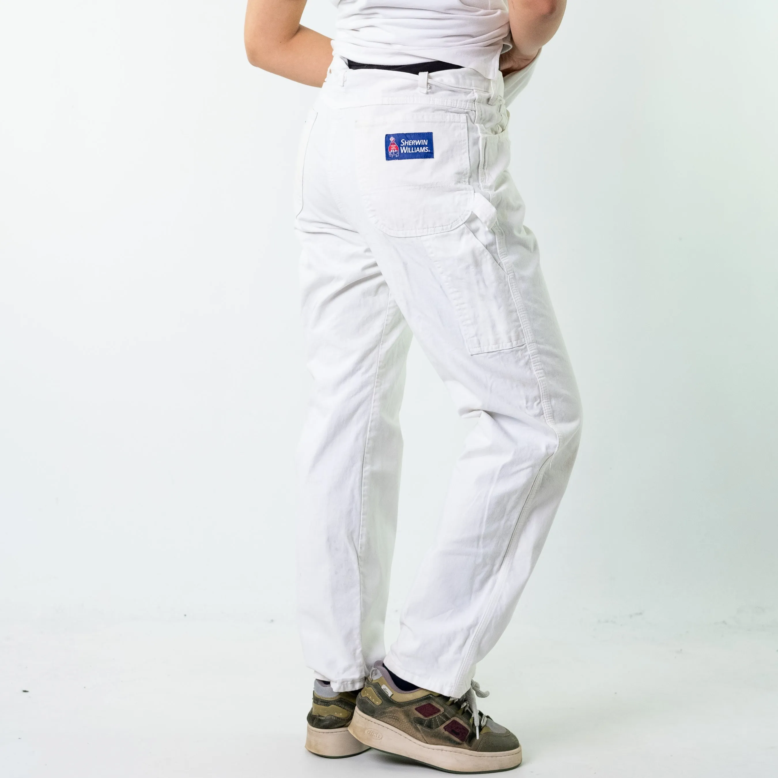 White 90s Dickies  Cargo Skater Trousers Pants Jeans (34x32)