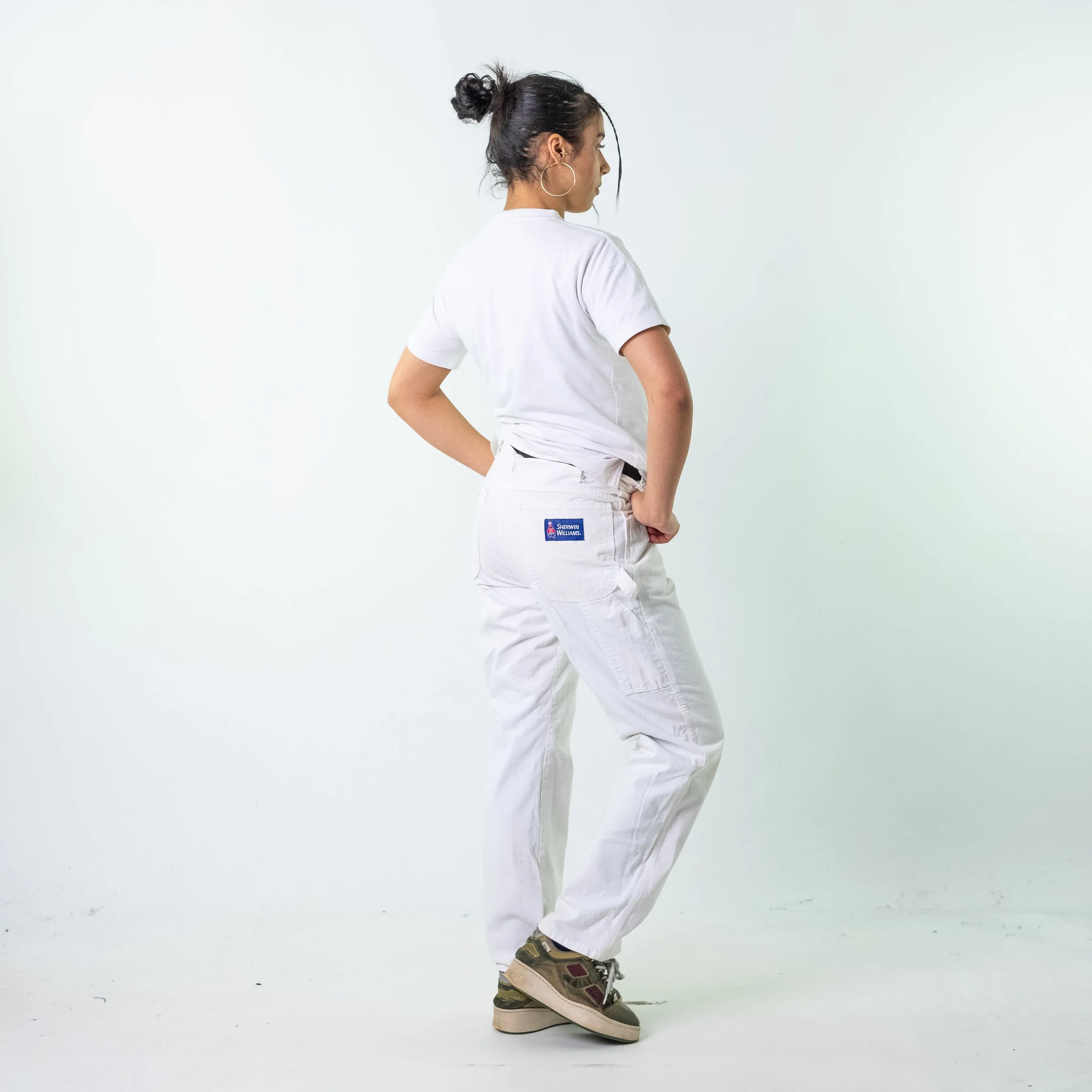 White 90s Dickies  Cargo Skater Trousers Pants Jeans (34x32)