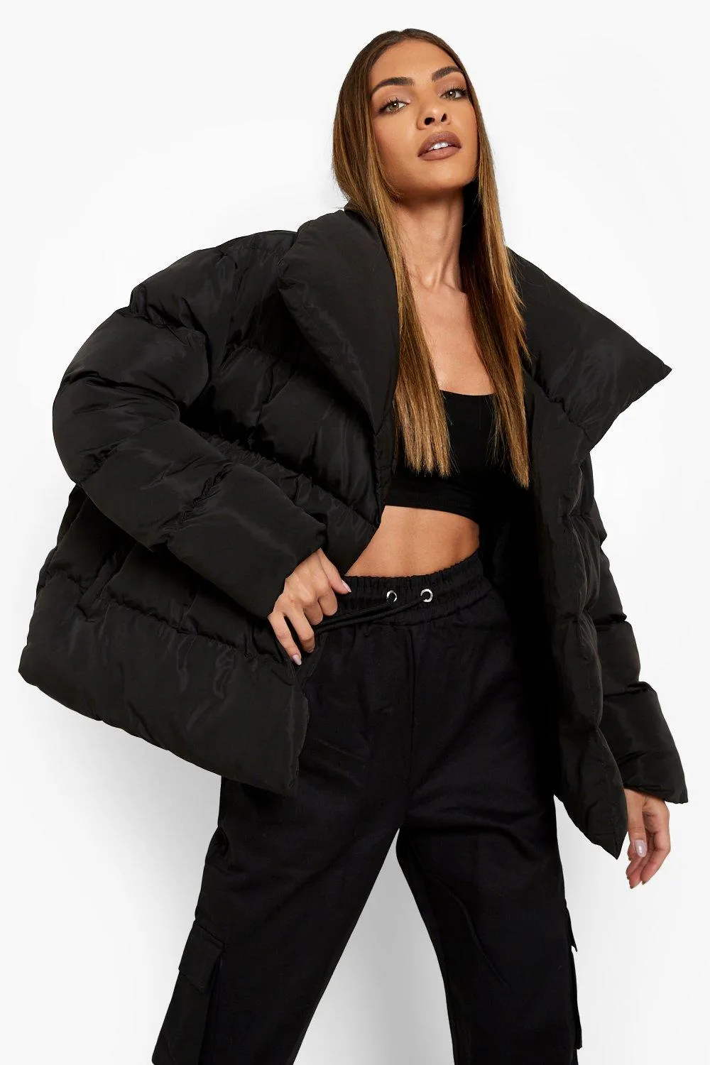 Wrap Duvet Puffer Jacket