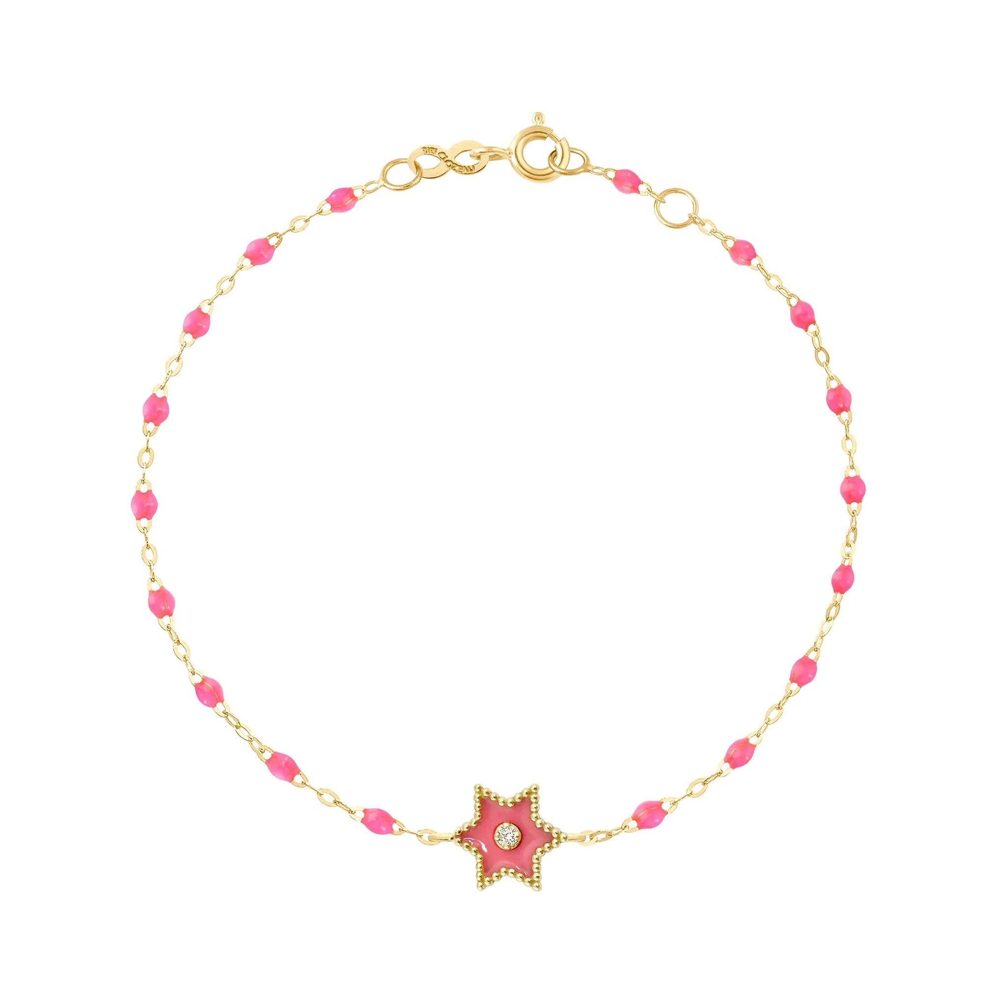 Étoile Diamond Bracelet, Pink, Yellow Gold, 6.7