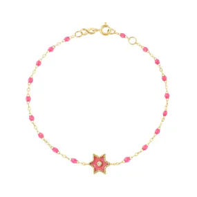 Étoile Diamond Bracelet, Pink, Yellow Gold, 6.7